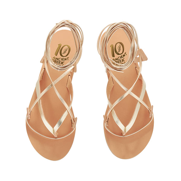 Ancient Greek Sandals Artemis De Gambies Platinum