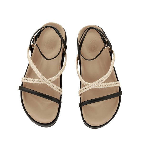 Ancient Greek Sandals Atheras Black/ Taupe
