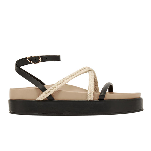 ancient greek sandals Atheras Black/ Taupe