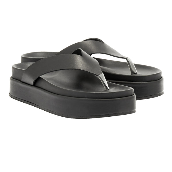 Ancient Greek Sandals Charys 2flatform Black