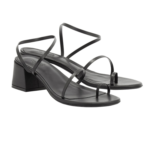 Ancient Greek Sandals Chora Block Heel Black