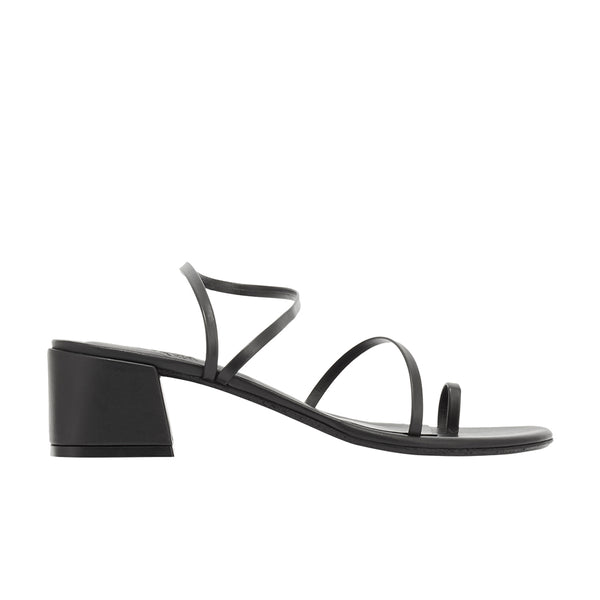 ancient greek sandals Chora block heel Black