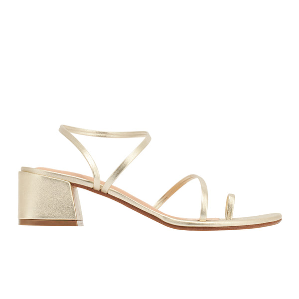 ancient greek sandals Chora block heel Platinum