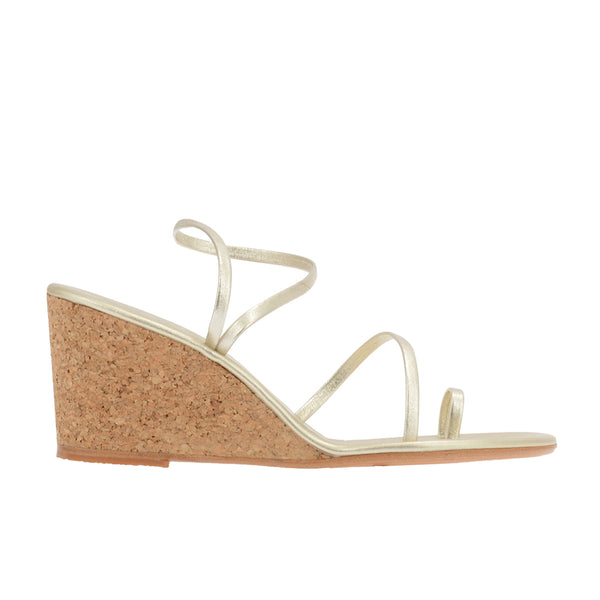 ancient greek sandals Chora mid wedge ALL PLATINUM