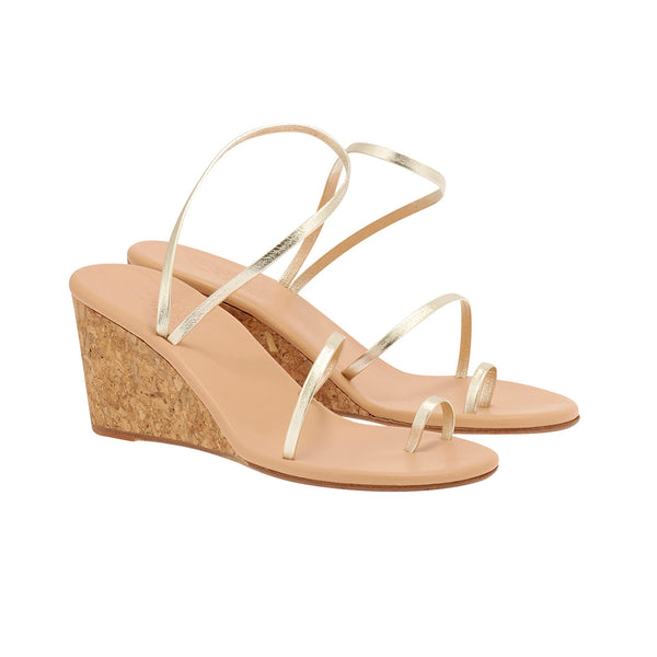 Ancient Greek Sandals Chora Mid Wedge Platinum