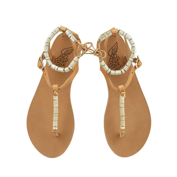 Ancient Greek Sandals Chrysso Column Beads Natural