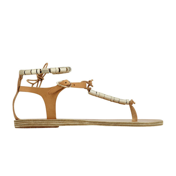 ancient greek sandals Chrysso column beads Natural