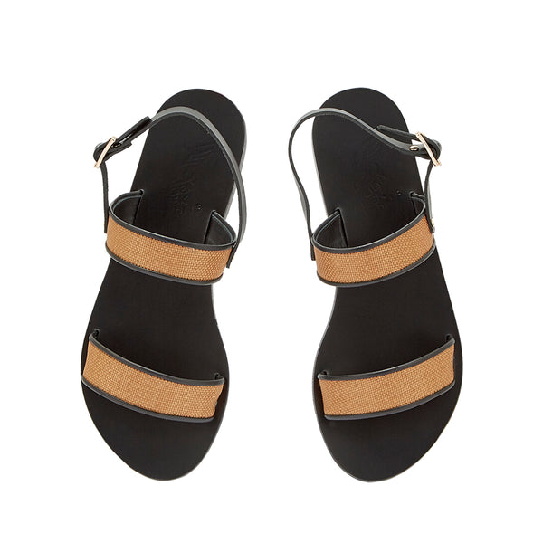 Ancient Greek Sandals Clio Cognac / Black
