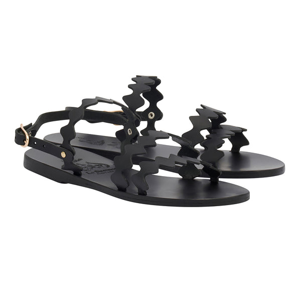 Ancient Greek Sandals Clio Onda Black