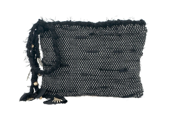 ancient greek sandals Clotho clutch Black