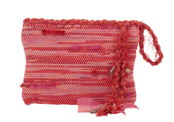 ancient greek sandals Clotho clutch Fuchsia