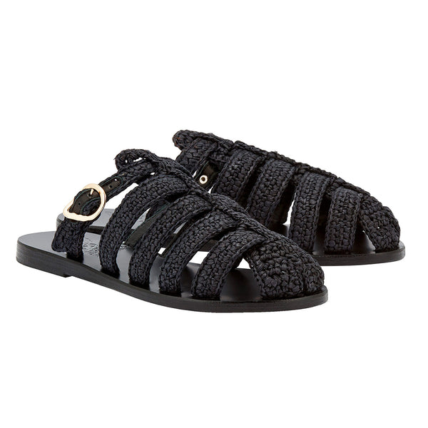 Ancient Greek Sandals Cosmia Black