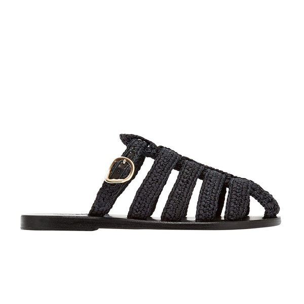 ancient greek sandals Cosmia Black