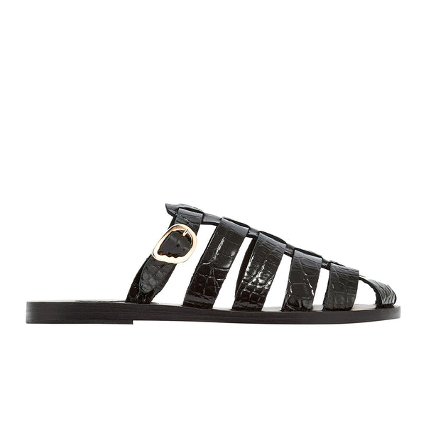 ancient greek sandals Cosmia Black