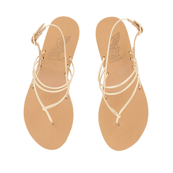 Ancient Greek Sandals Cycladic Heel Platinum