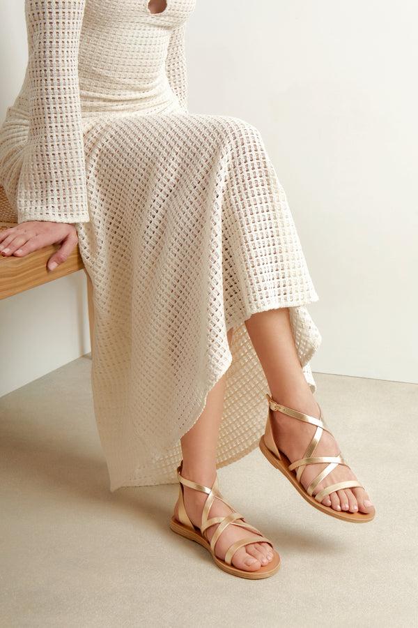 Ancient Greek Sandals Delia Natural / Platinum