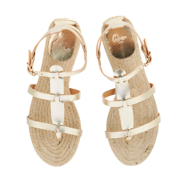 Ancient Greek Sandals Delos 217 Platinum