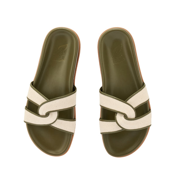 Ancient Greek Sandals Desmos Footbed Khaki / Natural