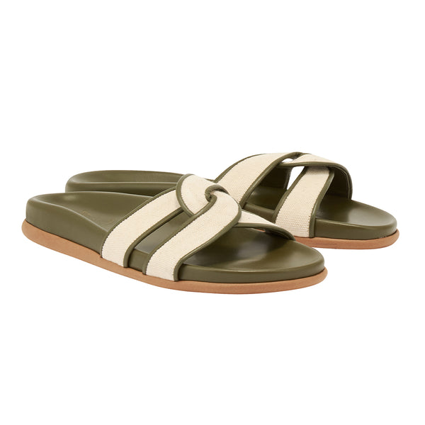 Ancient Greek Sandals Desmos Footbed Khaki / Natural