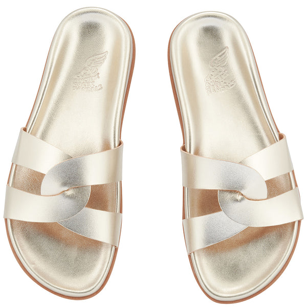 Ancient Greek Sandals Desmos Footbed Platinum