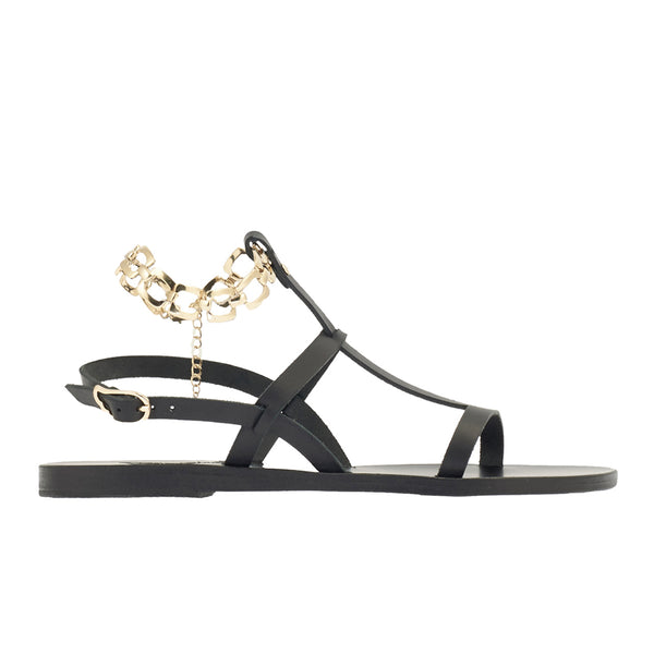 ancient greek sandals Desmotis Black
