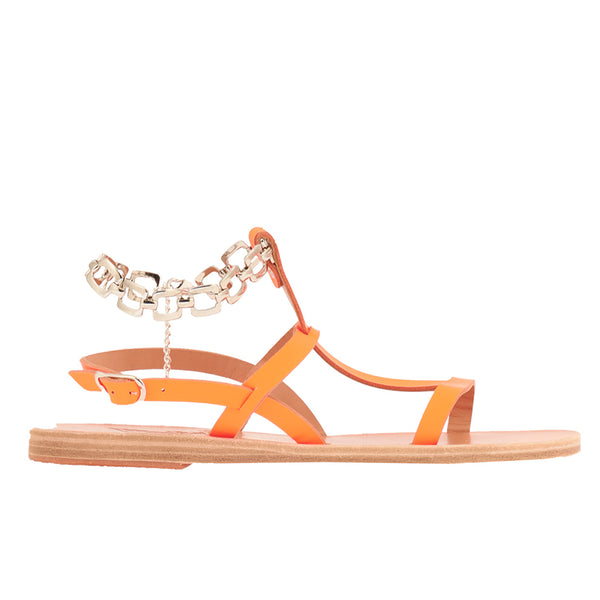 ancient greek sandals Desmotis FLUO ORANGE