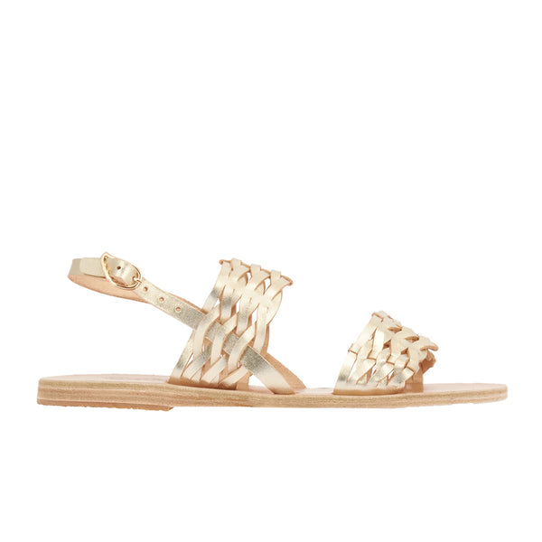 ancient greek sandals Dinami woven Platinum