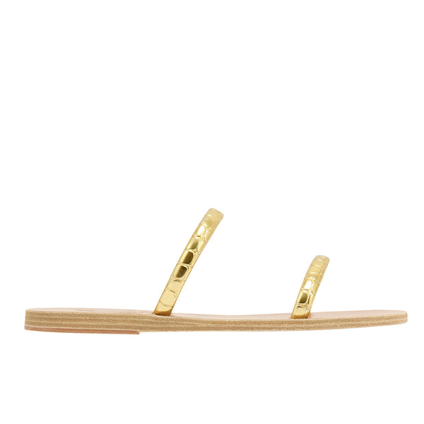 ancient greek sandals Echidna metallic Gold