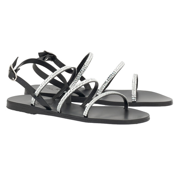 Ancient Greek Sandals Effie Square Black