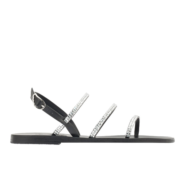 ancient greek sandals Effie square Black