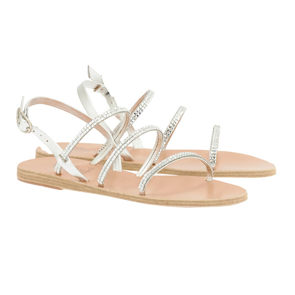Ancient Greek Sandals Effie Square Silver