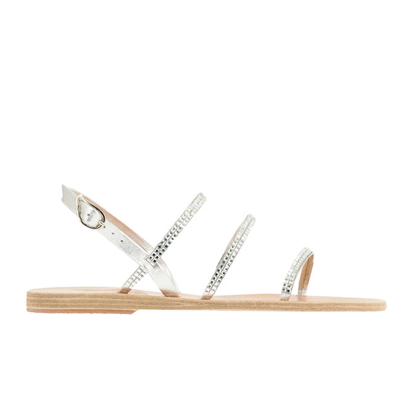 ancient greek sandals Effie square Silver