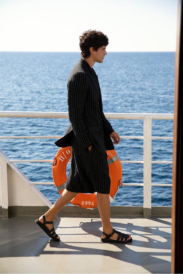 Ancient Greek Sandals Ektoras Footbed Black