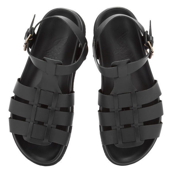 Ancient Greek Sandals Ektoras Footbed Black