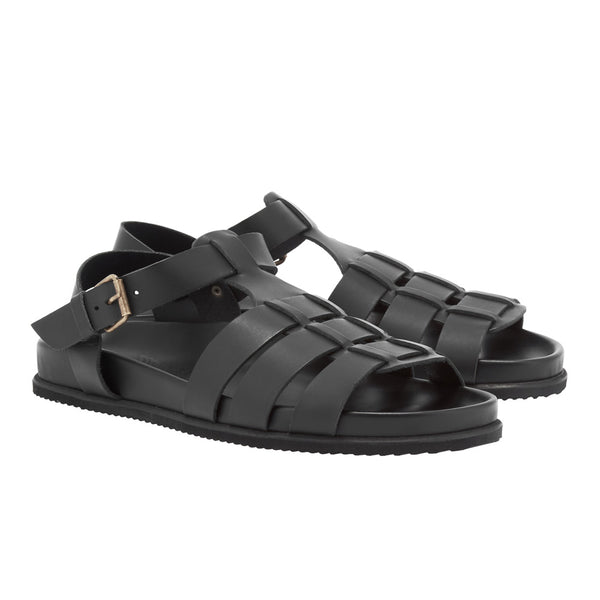 Ancient Greek Sandals Ektoras Footbed Black