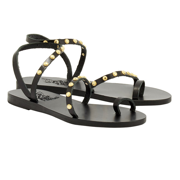 Ancient Greek Sandals Eleftheria Bee Black