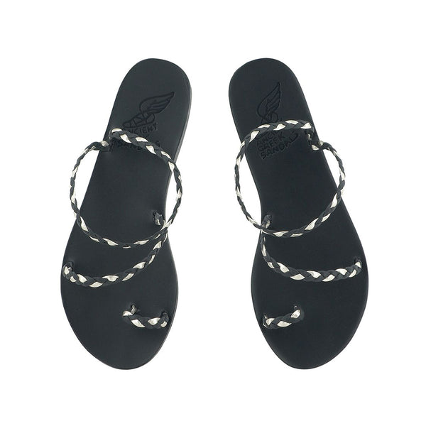 Ancient Greek Sandals Eleftheria Black / Platinum
