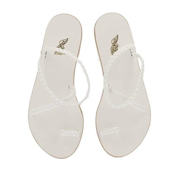 Ancient Greek Sandals Eleftheria Bridal White