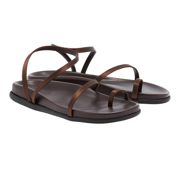 Ancient Greek Sandals Eleftheria Footbed Brown