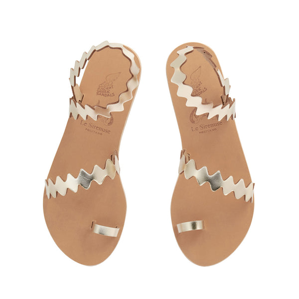Ancient Greek Sandals Eleftheria Onda Platinum