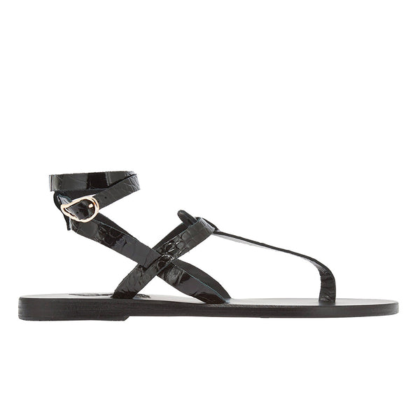 ancient greek sandals Estia Black