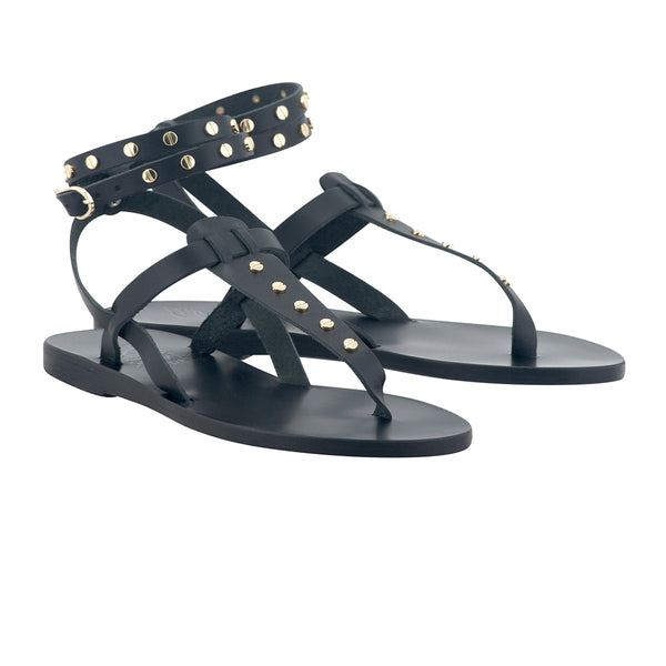Ancient Greek Sandals Estia Nails Black