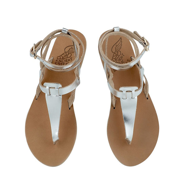 Ancient Greek Sandals Estia Silver
