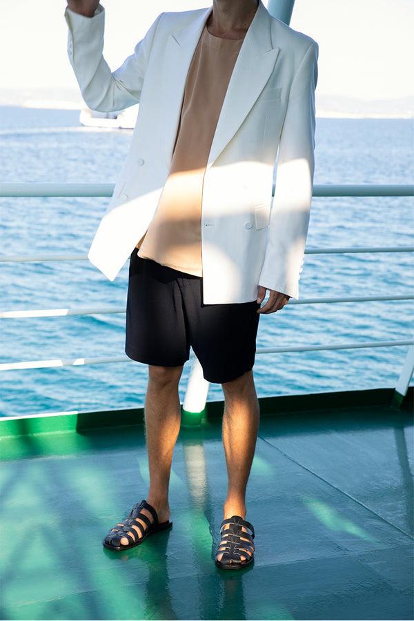 Ancient Greek Sandals Evagoras Black