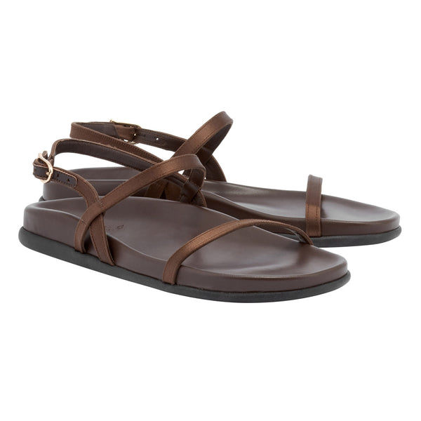Ancient Greek Sandals Evriali Footbed Brown