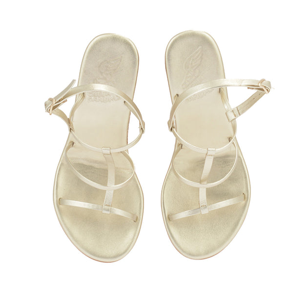 Ancient Greek Sandals Fay Mid Wedge Platinum