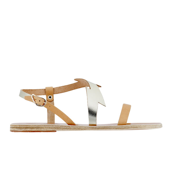 ancient greek sandals Fotini Natural / Platinum
