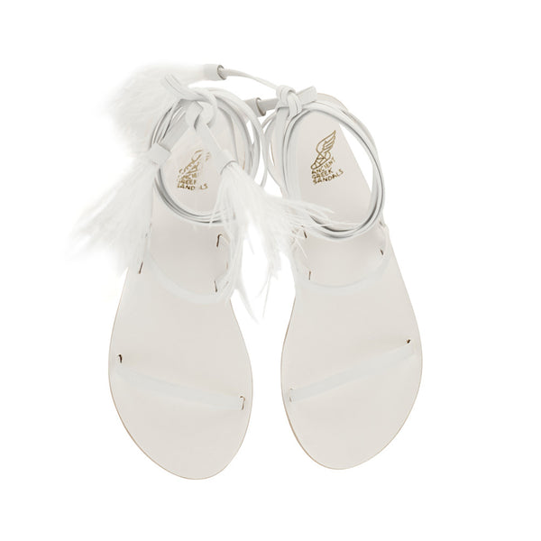 Ancient Greek Sandals Giorti Bridal White