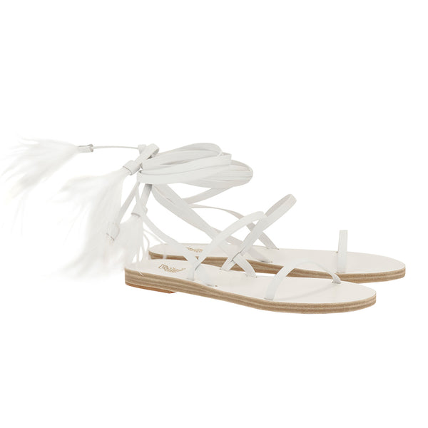 Ancient Greek Sandals Giorti Bridal White