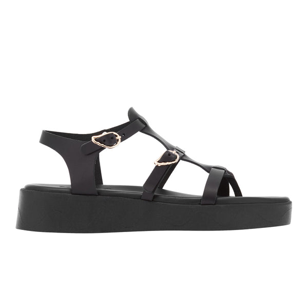 ancient greek sandals Grace kelly wave Black